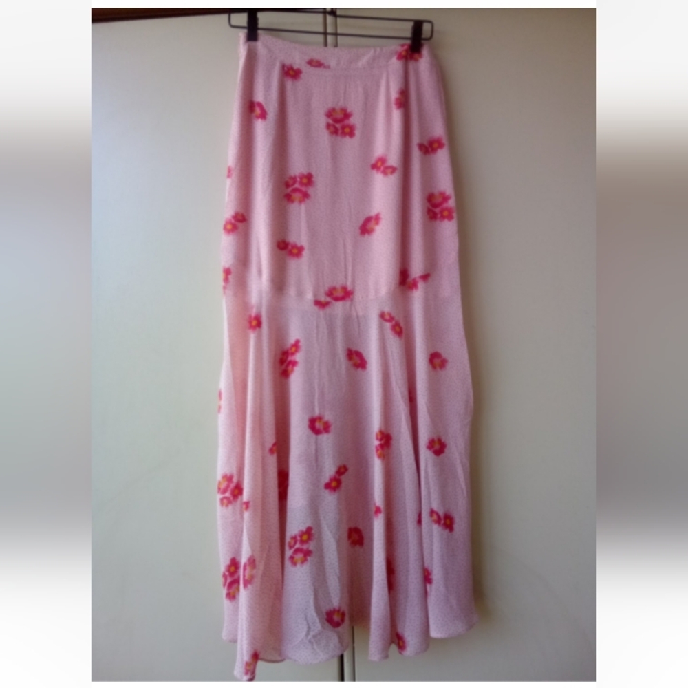 SugarLips Asymmetrical Pink Floral Ruffle Layered Skirt MEDIUM NEW - Picture 12 of 16